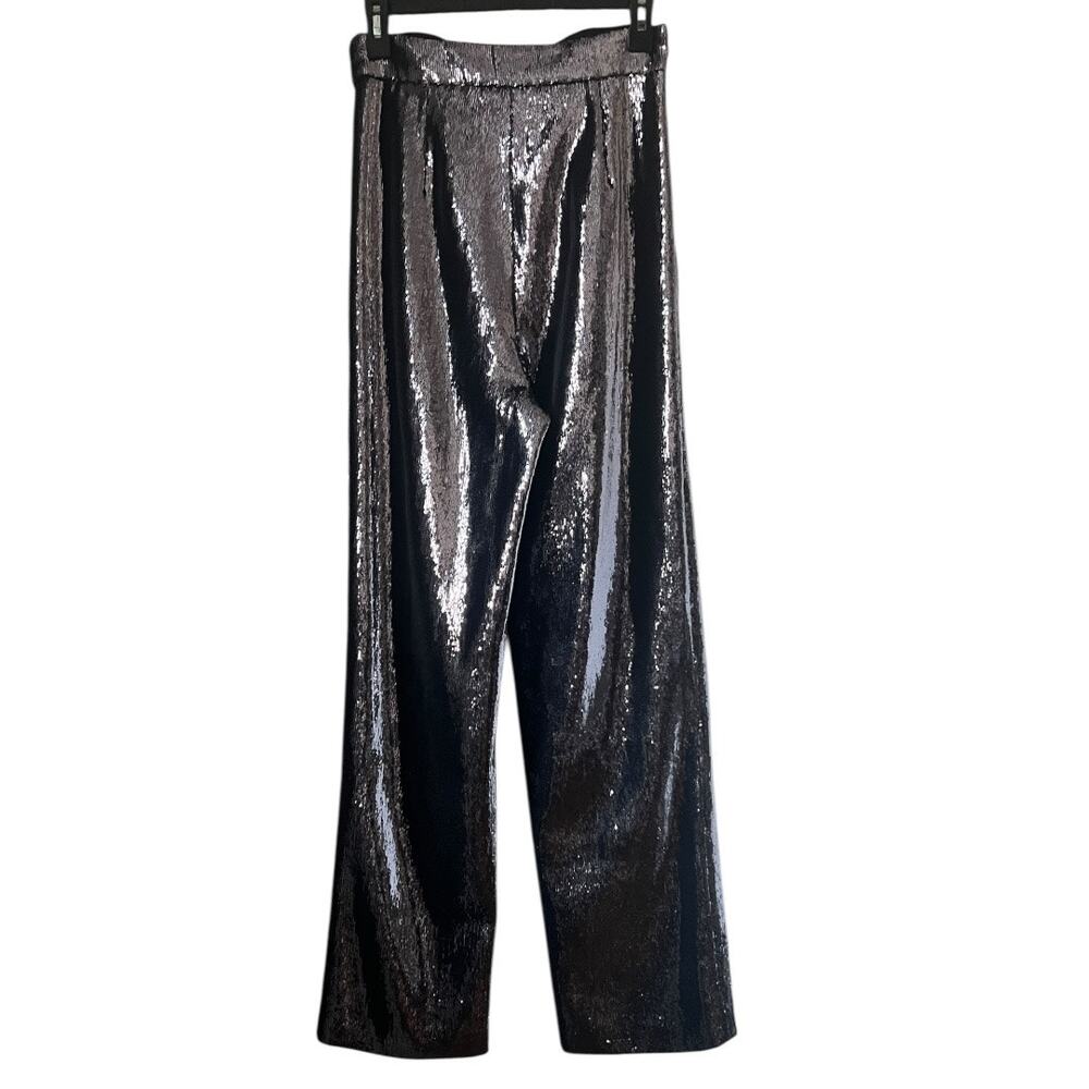 Retrofete The Jean Pant Sequin High Rise Trouser Pants In Gunmetal Size S - Picture 3 of 12